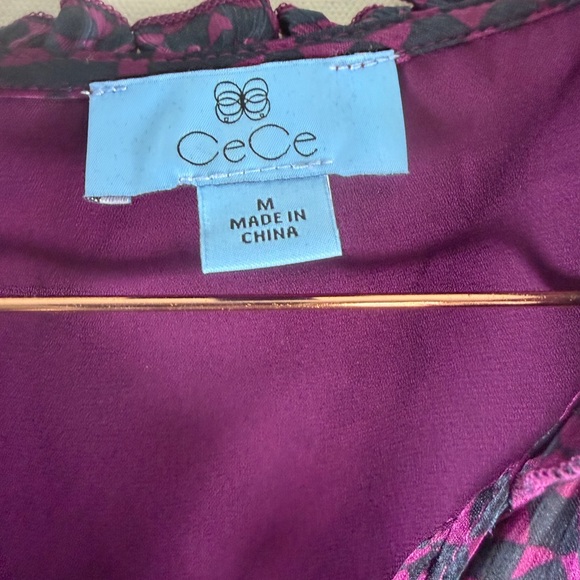 CECE DUPRAZ Ruffle Tie Neck Long Sleeve Dress - Meadow Green Size M - Picture 9 of 9